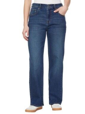 Buffalo Della High Rise Wide Leg Denim Jeans Dark Wash Stretch Womens Size 4